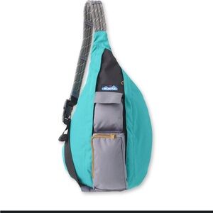 Kavu Turquoise and Gray Sling Backpack
